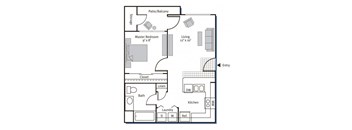 Floorplan at Pavona Apartments, 760 N. 7th Street, San Jose, CA, 95112