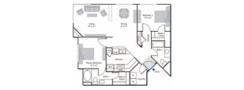 Floorplan at Pavona Apartments, 760 N. 7th Street, San Jose, CA, 95112
