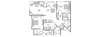 Floorplan at Pavona Apartments, 760 N. 7th Street, San Jose, CA, 95112