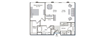 Floorplan at Pavona Apartments, 760 N. 7th Street, San Jose, CA, 95112