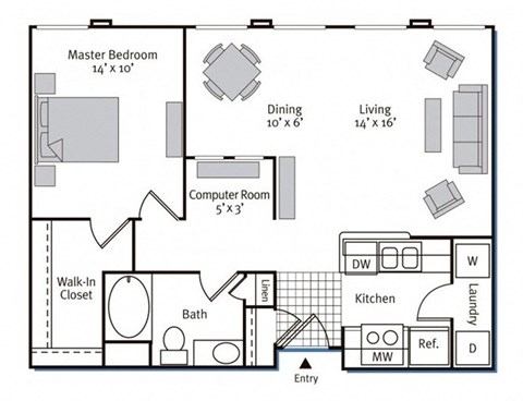 Floorplan at Pavona Apartments, 760 N. 7th Street, San Jose, CA, 95112