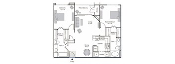 Floorplan at Pavona Apartments, 760 N. 7th Street, San Jose, CA, 95112