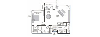 Floorplan at Pavona Apartments, 760 N. 7th Street, San Jose, CA, 95112
