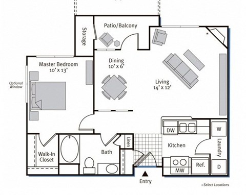 Floorplan at Pavona Apartments, 760 N. 7th Street, San Jose, CA, 95112