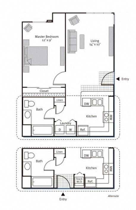 Floorplan at Pavona Apartments, 760 N. 7th Street, San Jose, CA, 95112