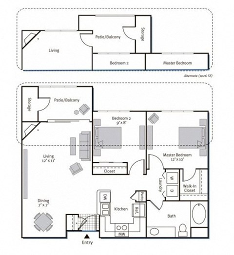 Floorplan at Pavona Apartments, 760 N. 7th Street, San Jose, CA, 95112