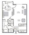 Floorplan at Pavona Apartments, 760 N. 7th Street, San Jose, CA, 95112