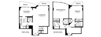 Penthouse floor plan at Windsor at Mariners, NJ, 07020
