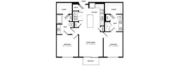 B1 floor plan at Windsor Preston, 7950 Preston Road, 75024