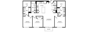 C1 floor plan at Windsor Preston, Plano, Texas