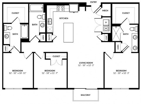 C1 floor plan at Windsor Preston, Plano, Texas