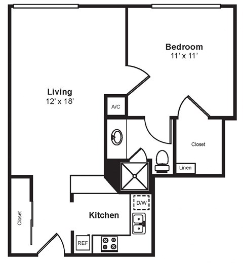 A1_Dimension_V3 floor plan at Renaissance Tower, Los Angeles, California