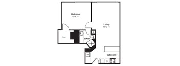 A2_Dimension_V3 floor plan at Renaissance Tower, Los Angeles, CA