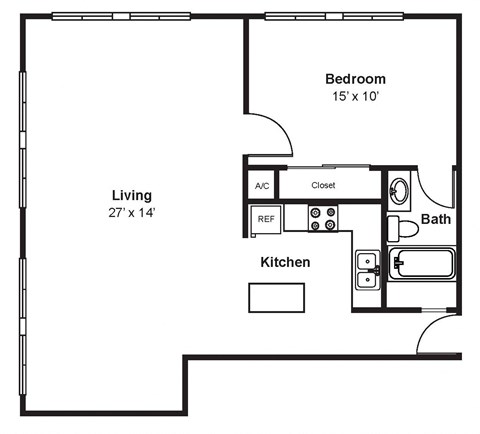 A6_Dimension_V3 floor plan at Renaissance Tower, California, 90015