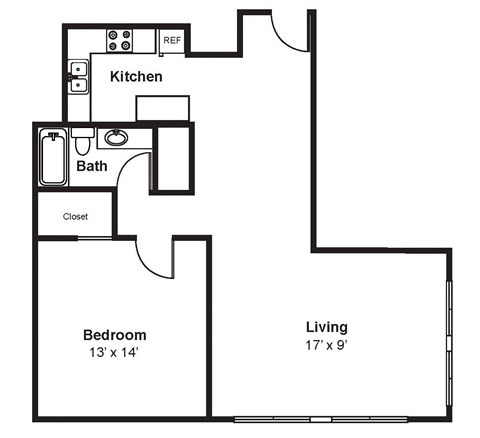 A8_Dimension_V3 floor plan at Renaissance Tower, Los Angeles, CA