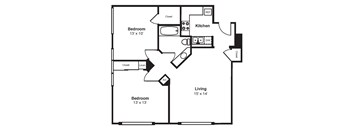 C1_Dimension_V3 Floor Plan at Renaissance Tower, Los Angeles, CA