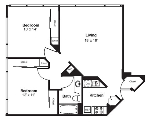 C2_Dimension_V3 floor plan at Renaissance Tower, California, 90015