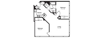 C3_Dimension(1) floor plan at Renaissance Tower, Los Angeles, California