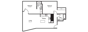 D1_Dimension_V3 floor plan at Renaissance Tower, Los Angeles, California