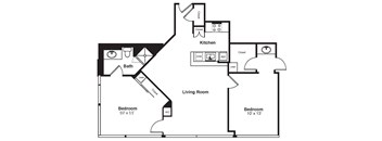 D2_Dimension_V3 floor plan at Renaissance Tower, Los Angeles, CA
