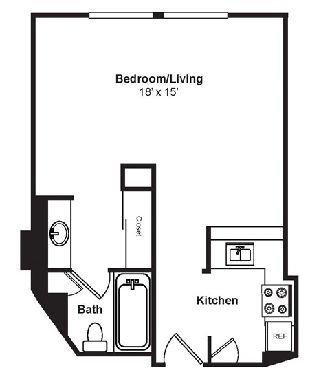 S1_Dimension_V3 floor plan at Renaissance Tower, California, 90015