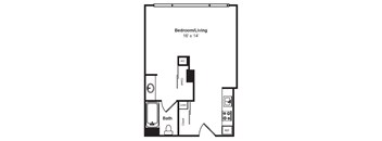 S3_Dimension_V3 floor plan at Renaissance Tower, Los Angeles, CA