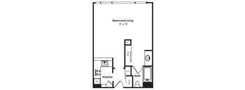 S4_Dimensions_V3 floor plan at Renaissance Tower, California, 90015