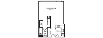 S5_Dimensions_V3 floor plan at Renaissance Tower, Los Angeles, California