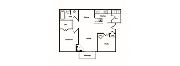A3 Floor Plan at Windsor on White Rock Lake, 9191 Garland Road, 75218