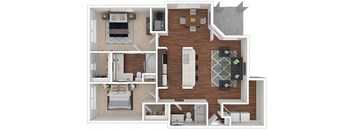 B2 3d Floor Plan, Retreat at the Flatirons, Broomfield, CO 80020