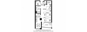 S12 South floor plan at The Bravern, Bellevue, WA