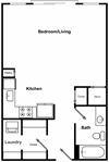 1 Bed 1 Bath Floor Plan 1 Bed 1 Bath Floor Plan at The Encore by Windsor, Atlanta, GA