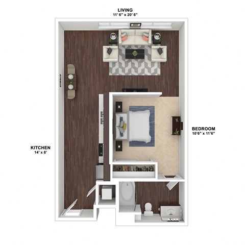Floor Plan at Sunset and Vine, Los Angeles, 90028