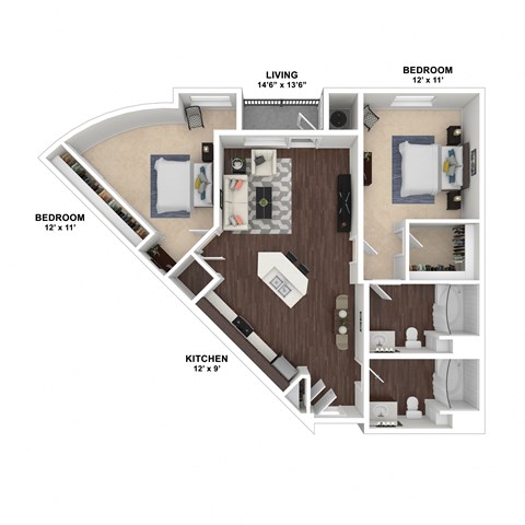 Floor Plan at Sunset and Vine, Los Angeles, 90028