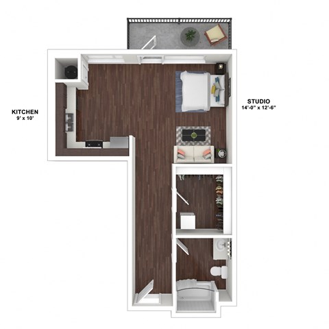Floor Plan at Sunset and Vine, Los Angeles, 90028