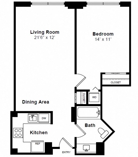 Sutton floor plan at Windsor at Mariners, 100 Tower Dr., Edgewater