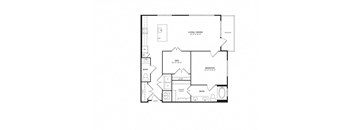 A black and white image of a house floor plan.