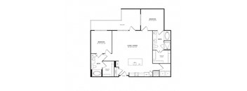 A black and white image of a floor plan for a house.