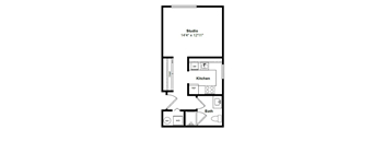 Belize Studio 2d Floor Plan at Tera Apartments Kirkland, WA