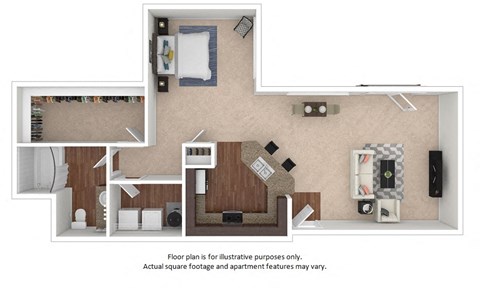 1x1_22f_805sf floor plan at The District, CO, 80222
