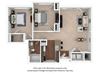 2x1_24f_991sf 2x1_24f_991sf floor plan at The District, 6300 E. Hampden Ave., 80222