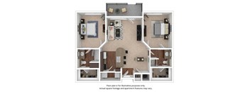 2x2_3A_1026sf floor plan at The District, CO, 80222