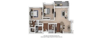 2x2_6A_1072sf floor plan at The District, CO, 80222