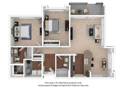 2x2_6A_1072sf floor plan at The District, CO, 80222