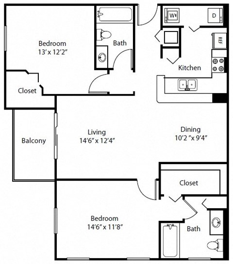 B1 Floor Plan at The Winston by Windsor, Pembroke Pines