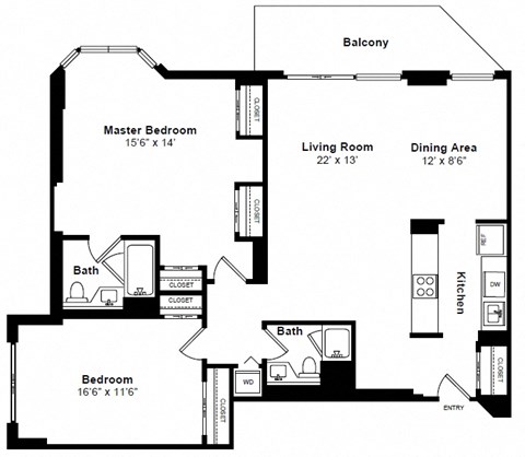 Tribeca floor plan at Windsor at Mariners, Edgewater, NJ