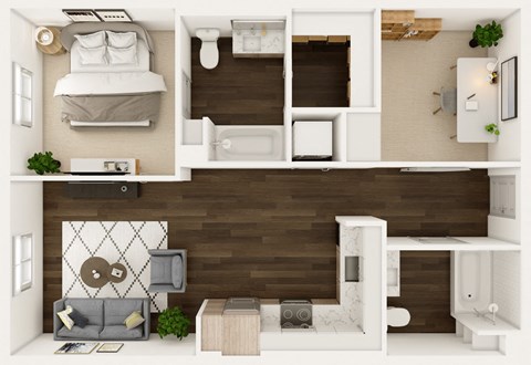 Peak Floor Plan at Uplund at Totem Lake by Windsor, Kirkland, WA 98034