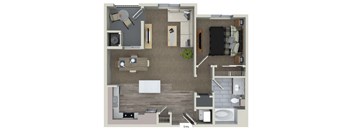 A1 1 Bed 1 Bath Floor Plan at Valentia by Windsor, La Habra