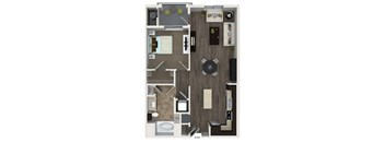A2a 1 Bed 1 Bath Floor Plan at Valentia by Windsor, California