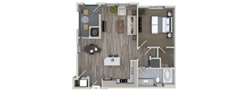 A3a 1 Bed 1 Bath Floor Plan at Valentia by Windsor, La Habra, CA, 90631
